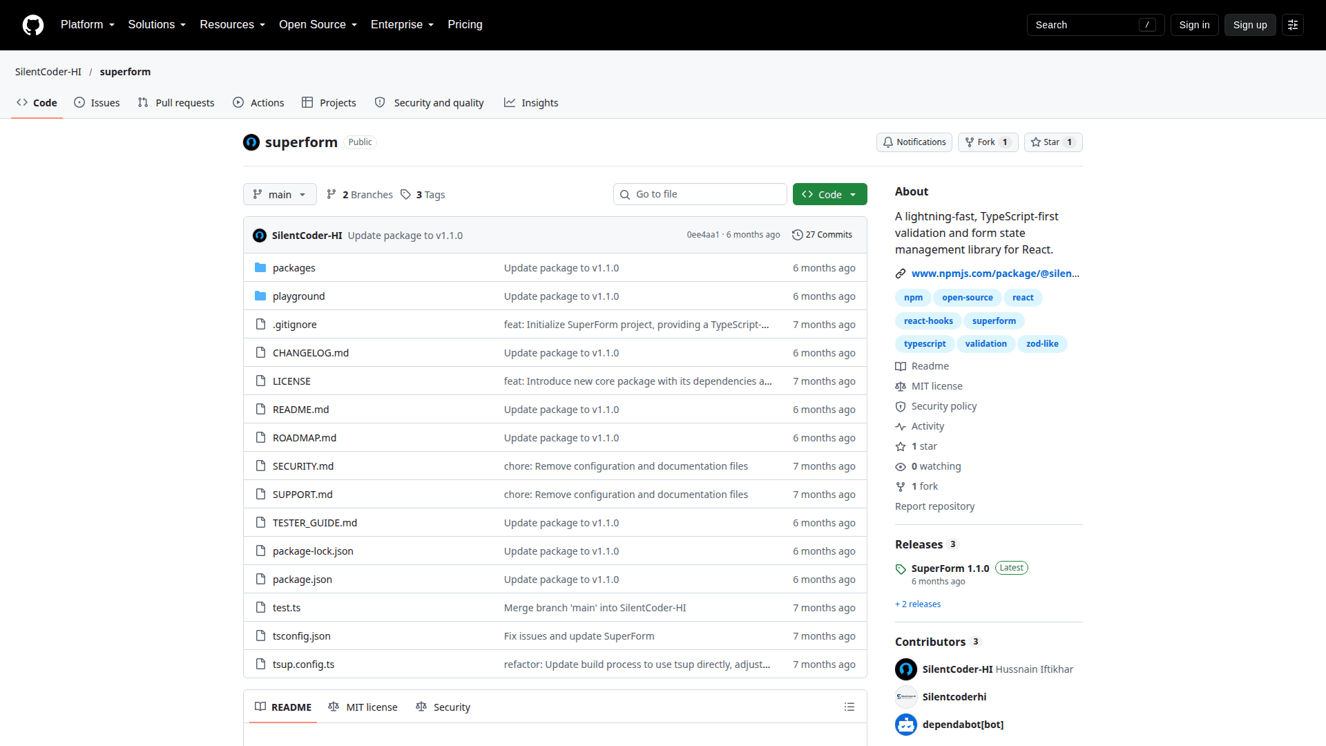 SuperForm website screenshot at 1920 by 1080